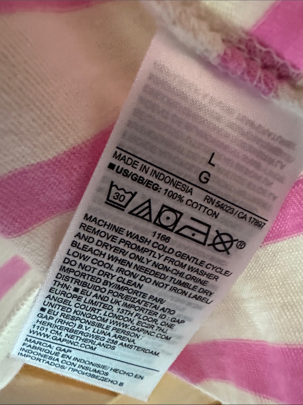 GAP Women’s Pink & White Striped Long Sleeve Tee - NEW - Picture 3 of 4